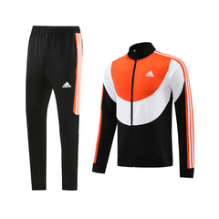 Conjunto de Frio Adidas Jaqueta + Calça Laranja, Branca e Preta - VENI Futebol