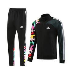 Adidas Trainingsanzug Jacke + Hose, Schwarz und Bunt II - VENI Futebol