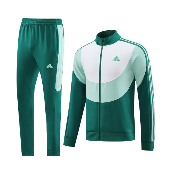 Adidas Trainingsanzug-Set Jacke + Hose in Grün und Weiß - VENI Fußball