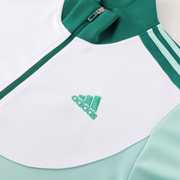 Adidas Trainingsanzug Jacke + Hose Grün und Weiß - VENI Fußball