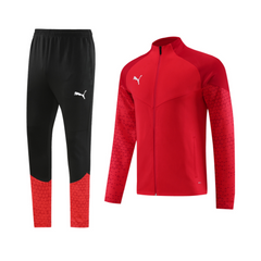 Conjunto de Frio Puma Jaqueta + Calça Vermelha e Preta - VENI Futebol