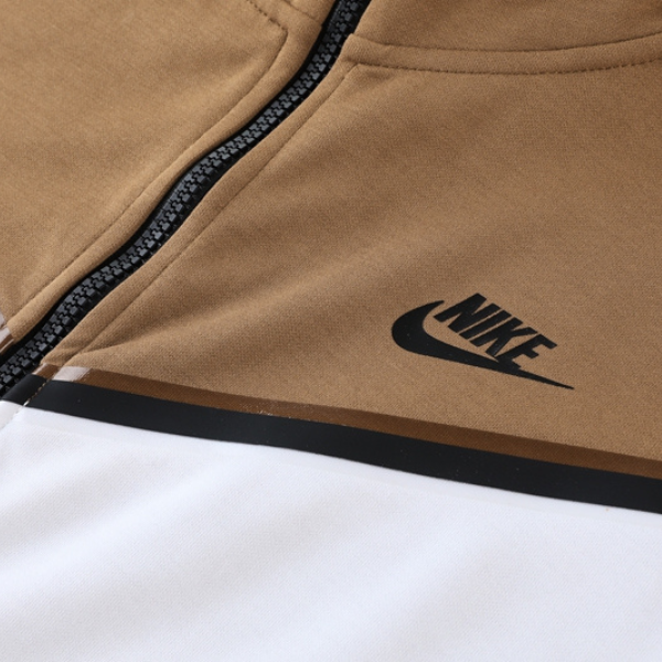 Nike Tech-Fleece Trainingsanzug Jacke + Hose Braun und Weiß - VENI Futebol