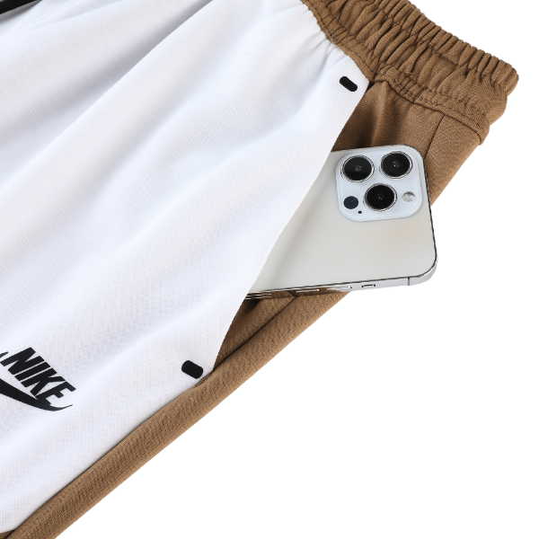 Nike Tech-Fleece Winter-Set Jacke + Hose in Braun und Weiß - VENI Futebol