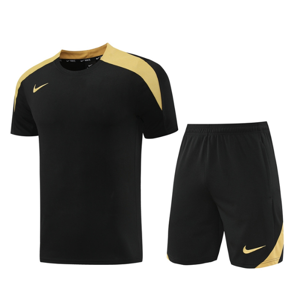 Conjunto Adidas Camiseta + Short Preto e Amarelo - VENI Futebol