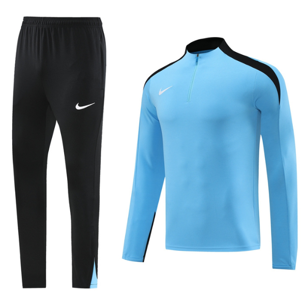 Conjunto de Frio Nike Blusão + Calça Azul Claro e Preto - VENI Futebol