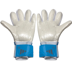 Torwarthandschuh Adidas Predator Accuracy League in Weiß, Hellblau und Gold - VENI Futebol