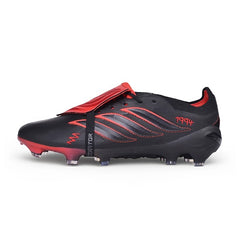 Adidas Predator 26 Tongue Elite Black and Red Leather Tech Pack Firm Ground FG Football Boot