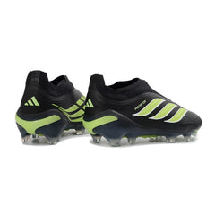 Adidas Predator 26 Elite Laceless Black and Green Firm Ground FG Football Boot
