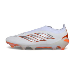 Adidas Predator 26 Elite Laceless White, Black and Orange Firm Ground FG Football Boot