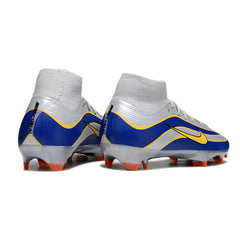 Nike Air Zoom Mercurial Superfly 10 Elite Gray and Blue Firm Ground FG Football Boot
